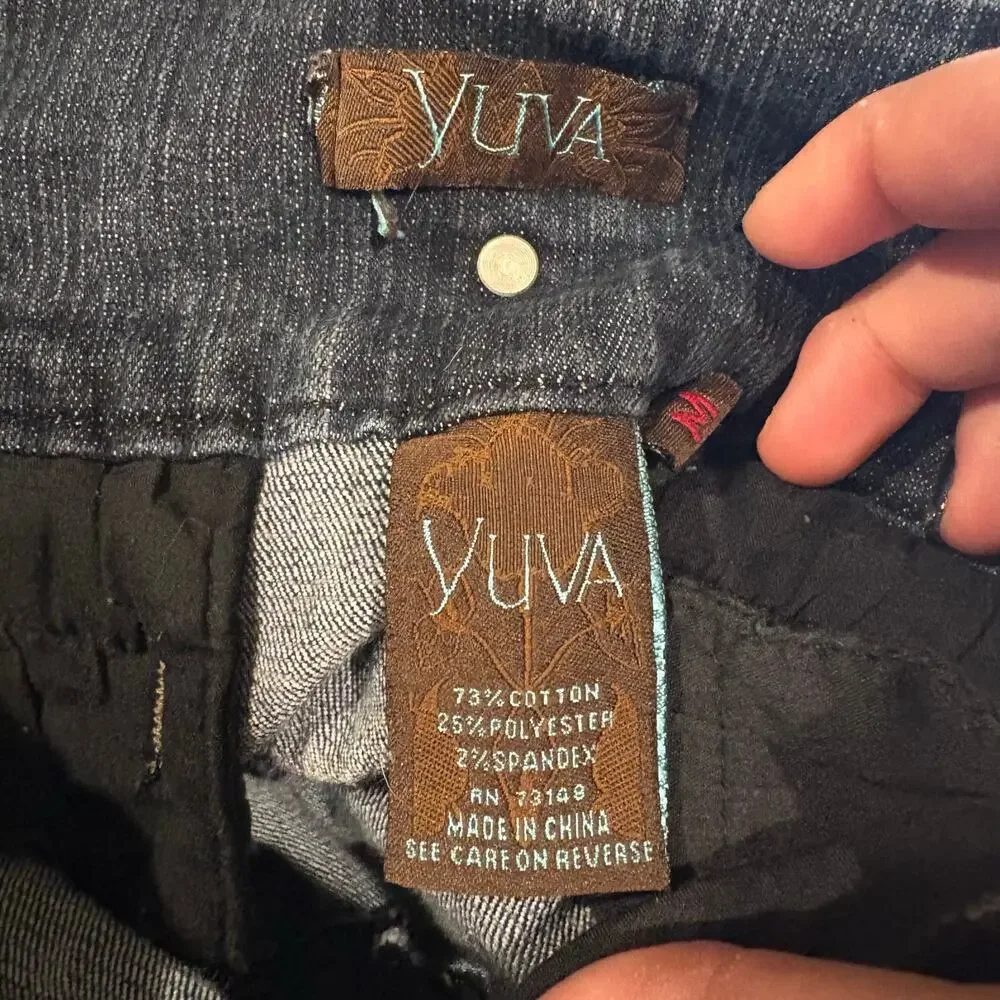 Yuva Denim Skirt Dark Wash Mid Length Low Rise Vintage Y2K Streetwear Medium